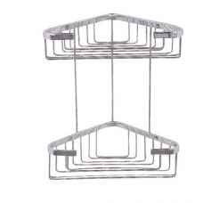 Double corner shower basket